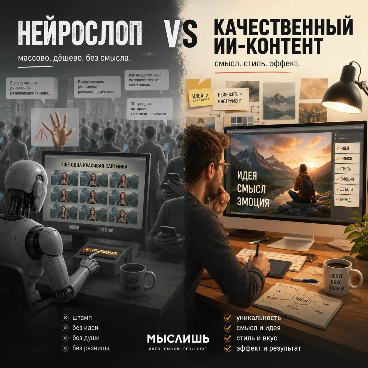 Нейрослоп против качественного ИИ-контента